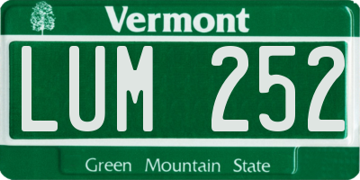 VT license plate LUM252