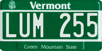 VT license plate LUM255