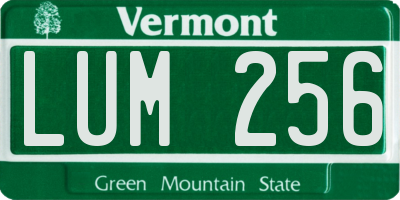 VT license plate LUM256