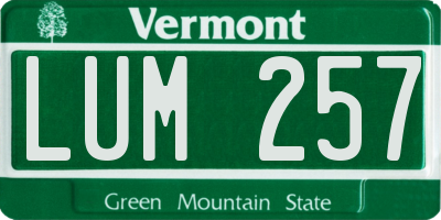 VT license plate LUM257
