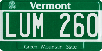 VT license plate LUM260