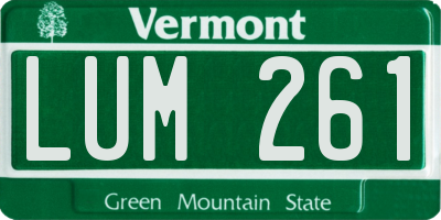 VT license plate LUM261