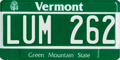 VT license plate LUM262