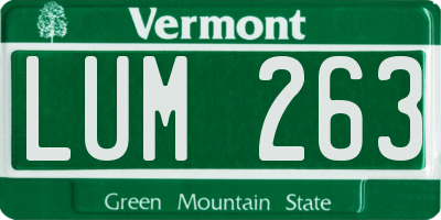 VT license plate LUM263