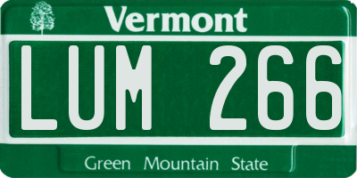 VT license plate LUM266
