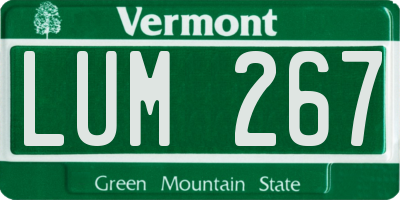 VT license plate LUM267