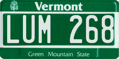 VT license plate LUM268