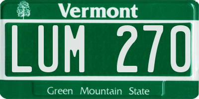 VT license plate LUM270