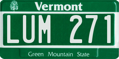VT license plate LUM271