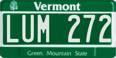 VT license plate LUM272