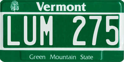 VT license plate LUM275