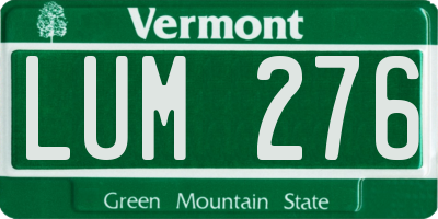 VT license plate LUM276