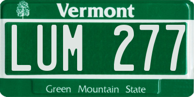 VT license plate LUM277