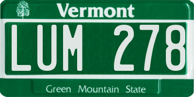 VT license plate LUM278