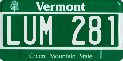 VT license plate LUM281