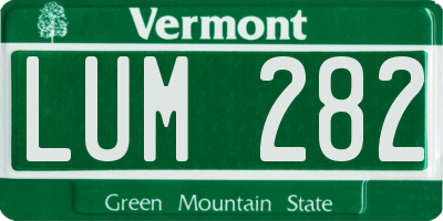 VT license plate LUM282