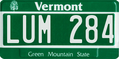 VT license plate LUM284