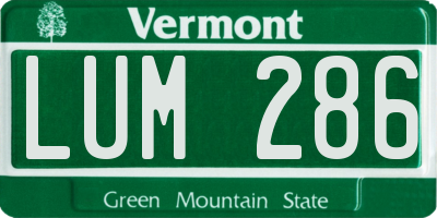 VT license plate LUM286