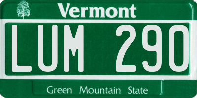 VT license plate LUM290
