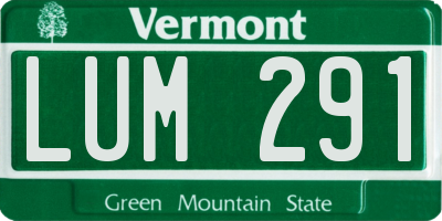 VT license plate LUM291