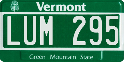 VT license plate LUM295