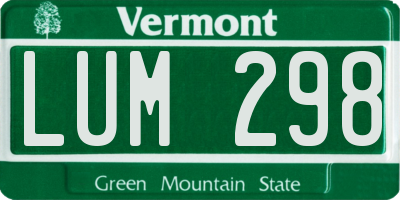 VT license plate LUM298