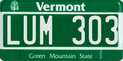 VT license plate LUM303