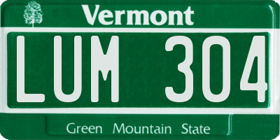 VT license plate LUM304