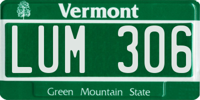 VT license plate LUM306