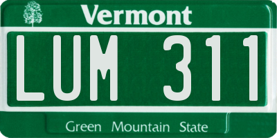 VT license plate LUM311