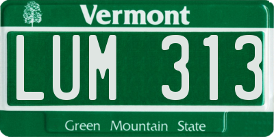VT license plate LUM313