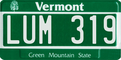 VT license plate LUM319