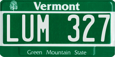VT license plate LUM327