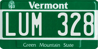 VT license plate LUM328