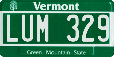 VT license plate LUM329