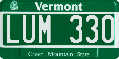 VT license plate LUM330