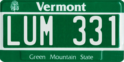 VT license plate LUM331