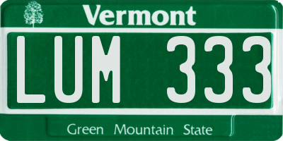 VT license plate LUM333