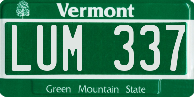 VT license plate LUM337