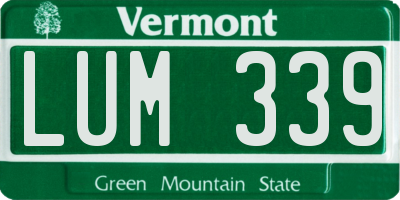 VT license plate LUM339