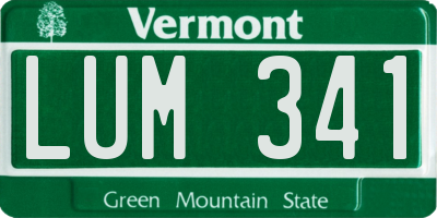 VT license plate LUM341