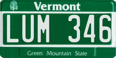 VT license plate LUM346