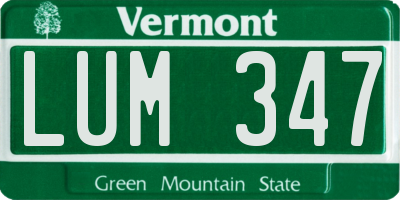 VT license plate LUM347