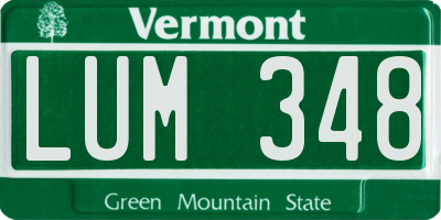 VT license plate LUM348