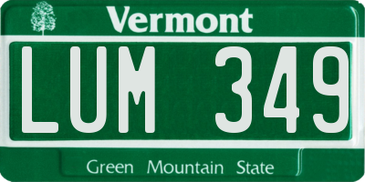 VT license plate LUM349