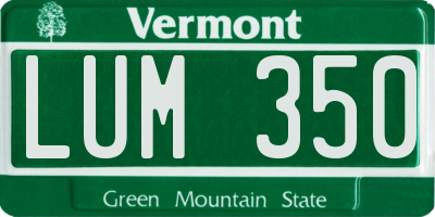 VT license plate LUM350