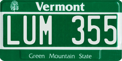 VT license plate LUM355