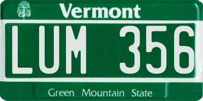 VT license plate LUM356