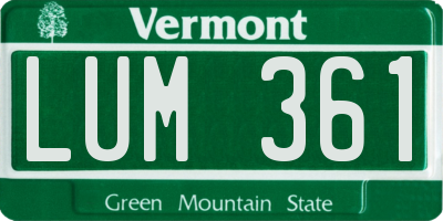 VT license plate LUM361