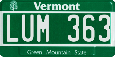 VT license plate LUM363